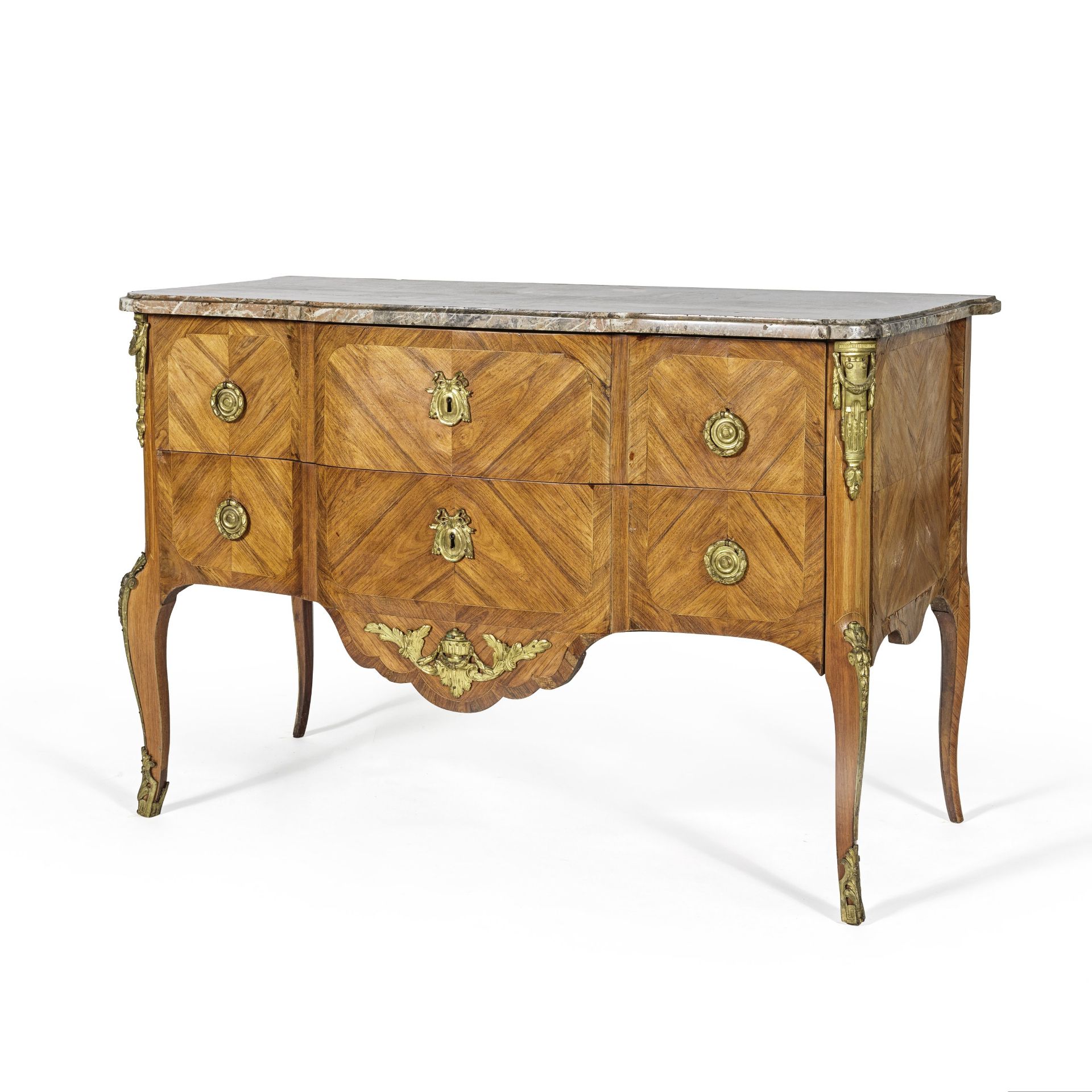 Commode en placage de bois de rose et de bois de violette estampill&#233;e Pierre Roussel d'&#23...