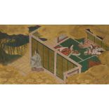 TOSA SCHOOL Six Scenes from The Tale of Genji (Genji Monogatari) Edo period (1615-1868), 17th ce...