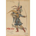 BULL, RENÉ. 1872-1942. Original pen and ink and watercolor, 'Prince Igor,'