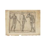 Josef Garcia el Hidalgo (1650-1717); Studies of Three Skeletons, from Principios para estudiar e...