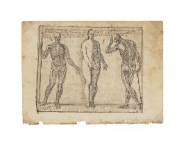 Josef Garcia el Hidalgo (1650-1717); Studies of Three Skeletons, from Principios para estudiar e...