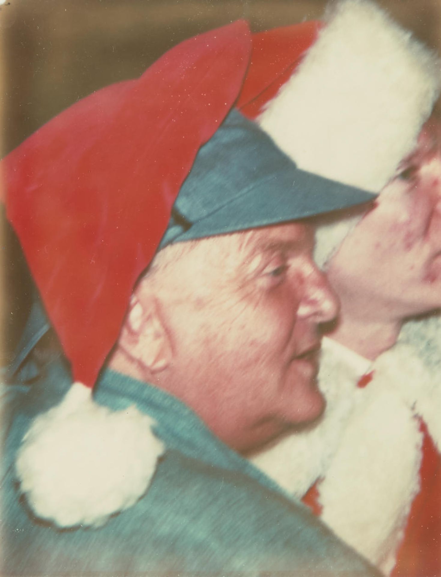 Brigid Berlin (1939-2020); Truman Capote and Andy Warhol Dressed for Christmas (profile view);