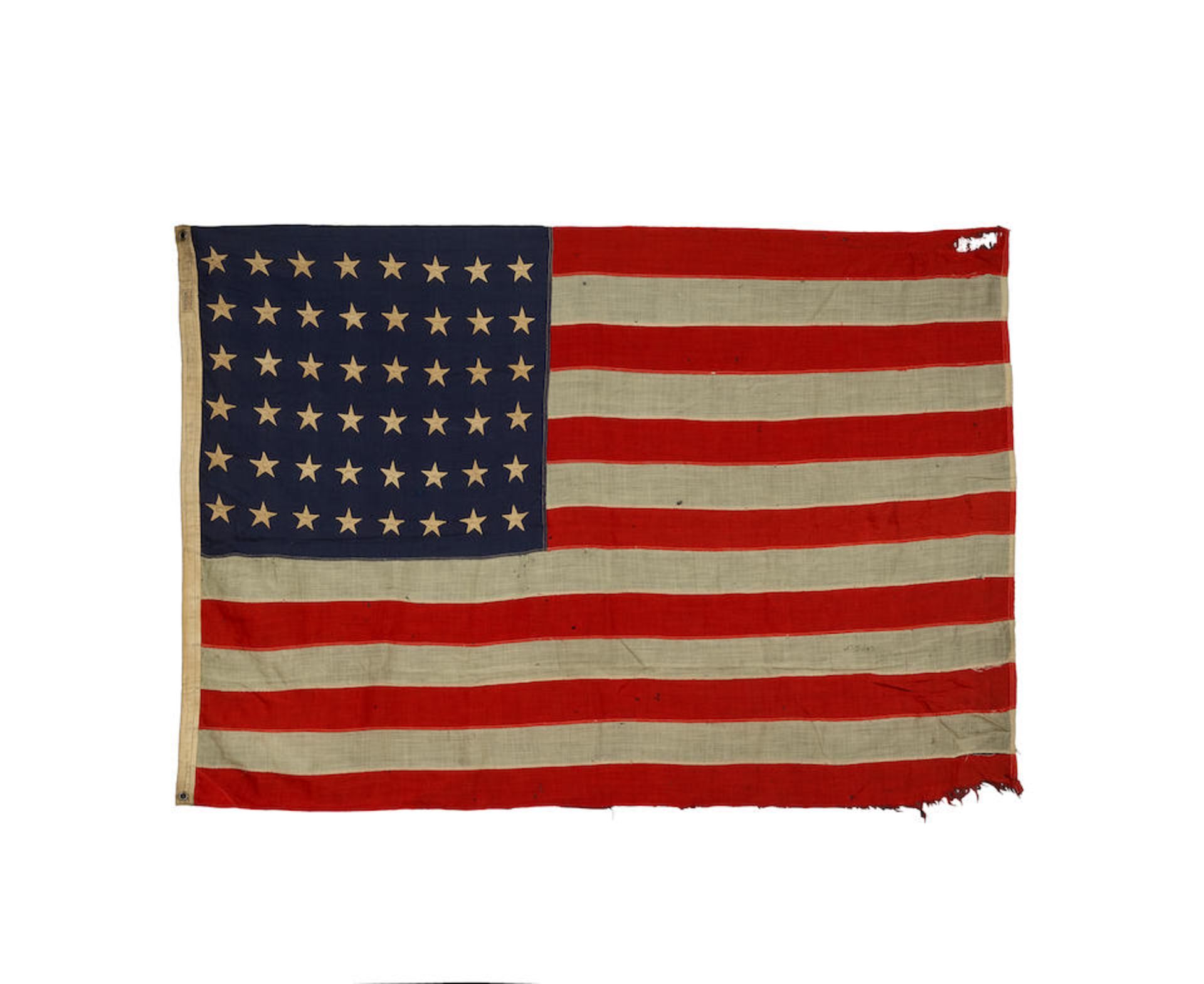 48 STAR AMERICAN FLAG. [Annin and Co.] with Sterling all wool bunting label, c.1940s.