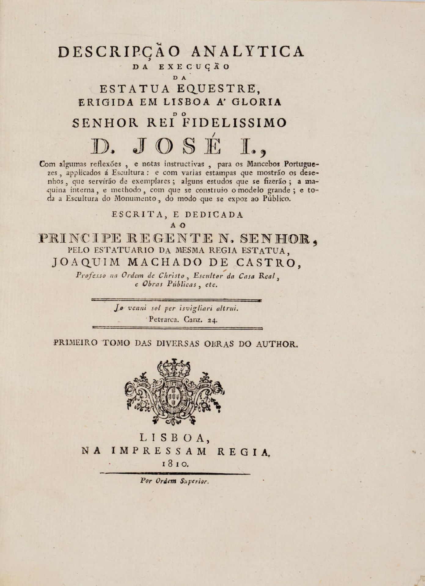 CASTRO, JOACHIM MACHADO DE. 1731-1822. Descripção Analytica de Execução de E... - Bild 3 aus 3