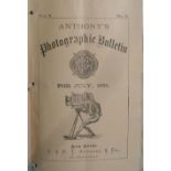 PHOTOGRAPHY. ANTHONY, E. & H.T. Anthony's Photographic Bulletin. New York: E. & H.T. Anthony, Ja...