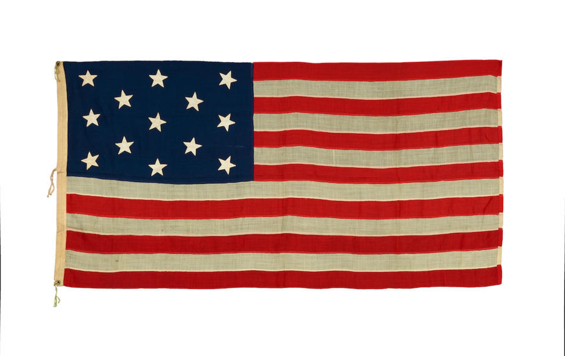 TWO 13-STAR US NAVY BOAT FLAGS. [USA: first half of 20th century.] - Bild 2 aus 2