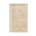 CONDORCET, MARIE JEAN ANTIONE NICOLAS DE. 1743-1794. Manuscript letter with applied facsimile si...