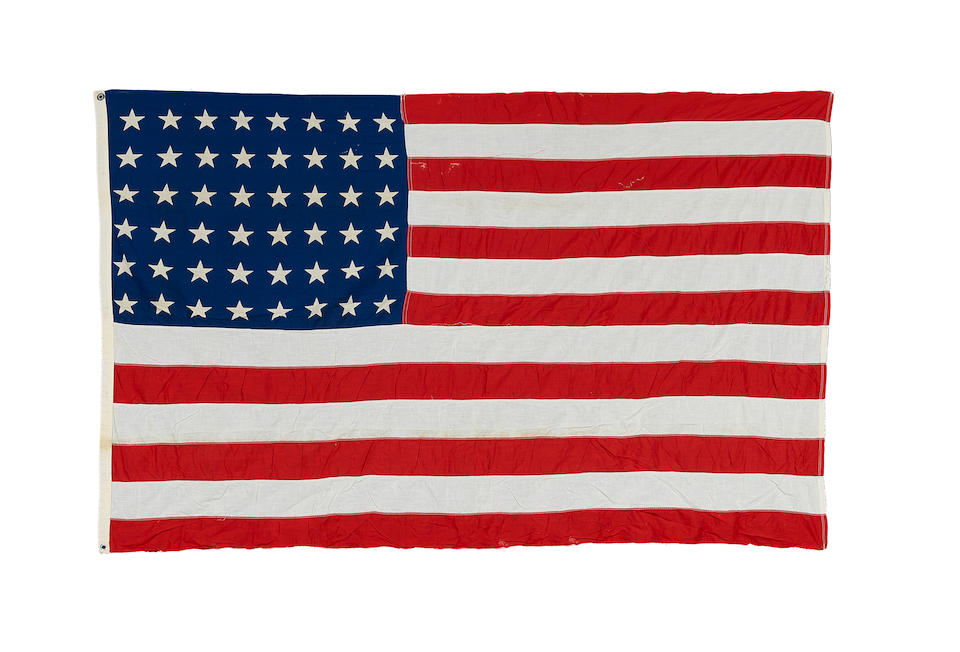 48 STAR AMERICAN FLAG. [Annin and Co.] with Sterling all wool bunting label, c.1940s. - Image 2 of 2