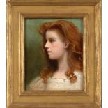 19th Century American School Portrait of a Girl 12 x 10 in. (30.5 x 25.4 cm.)