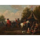 Dutch School (18th century) A military encampment 16 x 21in (40.5 x 53.5cm)