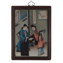 TWO REVERSE-GLASS PAINTINGS Late Qing Dynasty - 20th Century (3)