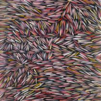 Jeannie Petyarre (1951-2022) Bush Yam Leaves 28 x 28in (71.1 x 71.1cm) (unframed)