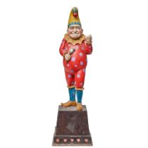 A PAINTED PLASTER FIGURE OF A JESTER20th century