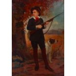 Germaine de Saint-Denis (20th/21st Century) A young huntsman with his hound 45 3/4 x 32 1/8in (1...