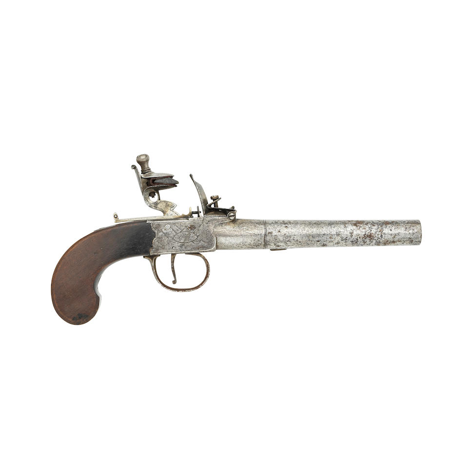 A 28-Bore Flintlock Box-Lock Pocket Pistol - Image 2 of 2