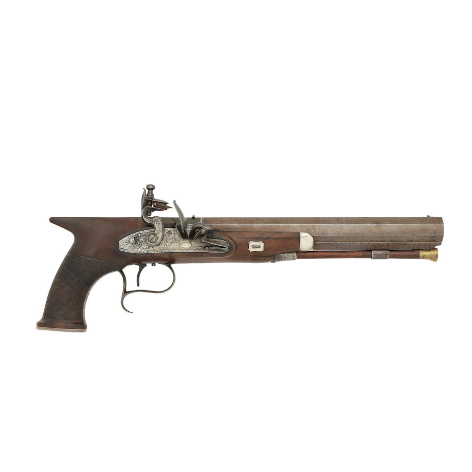 An 18-Bore Flintlock Saw-Handled Duelling Pistol