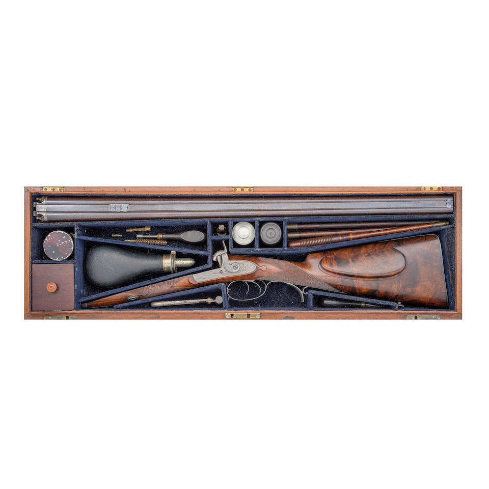 A Cased 39-Bore D.B. Percussion Sporting Rifle