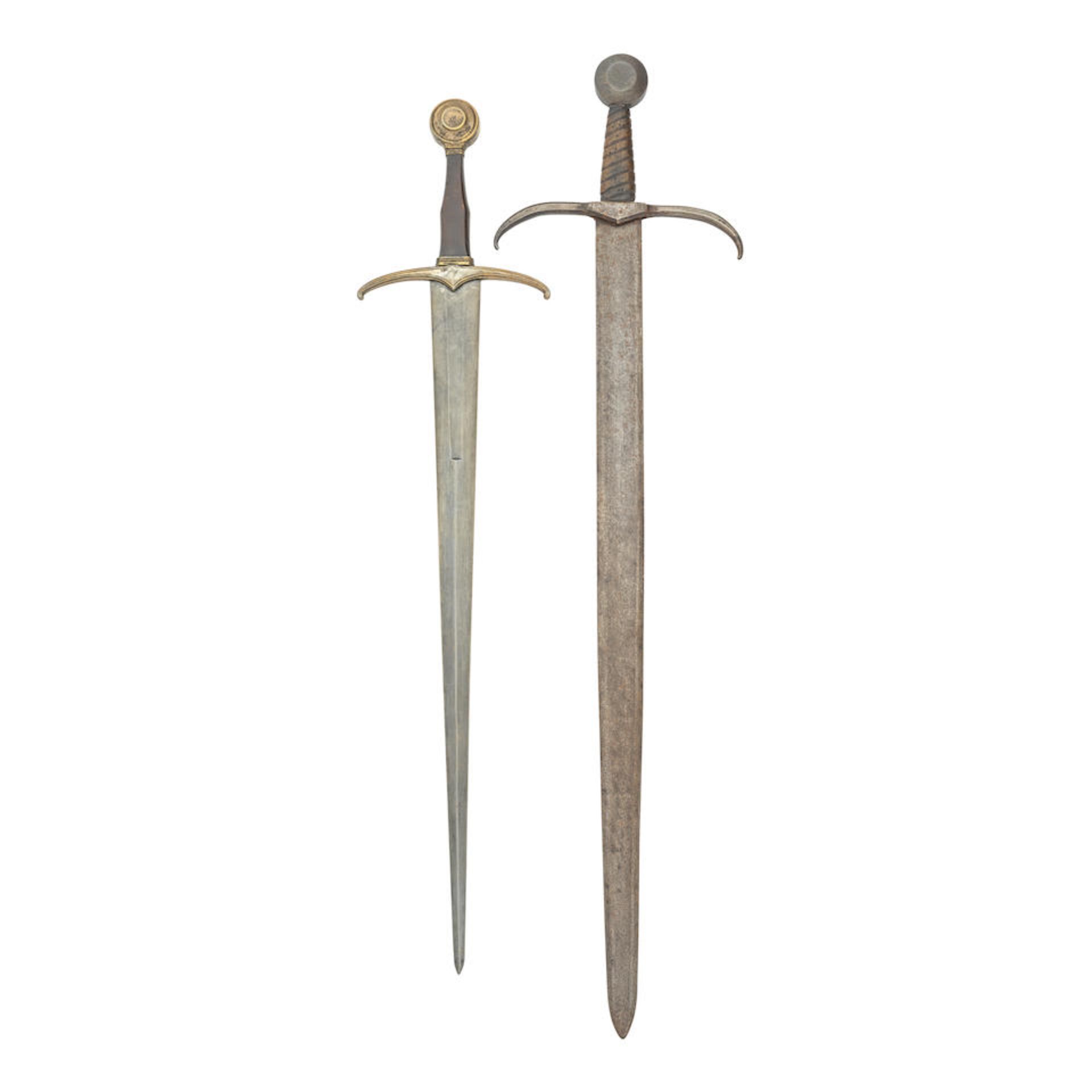 Two Reproduction Knightly Swords In Medieval Style