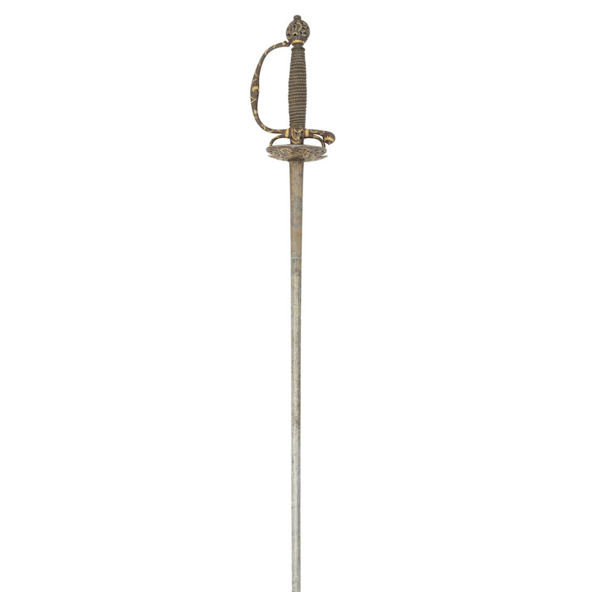 A Continental Small-Sword With Chiselled And Gilt Hilt