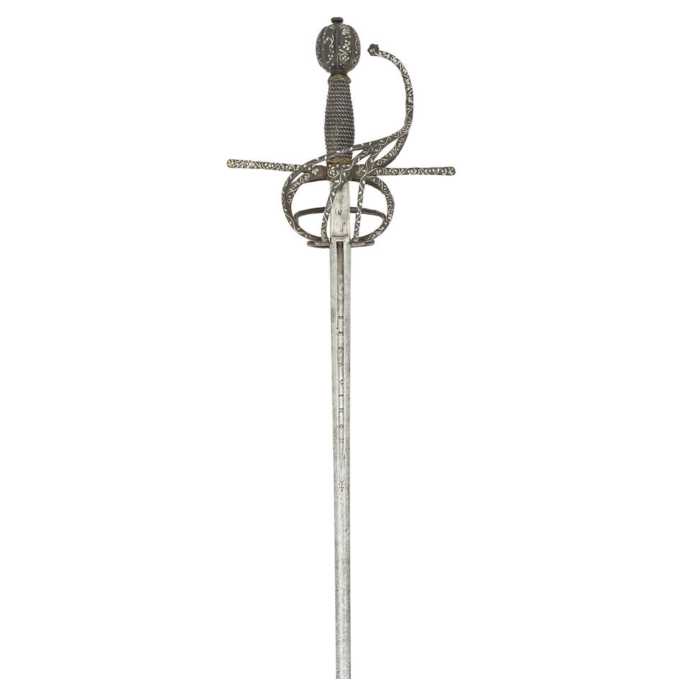 A German Swept-Hilt Rapier With Silver-Encrusted Decoration - Image 2 of 2