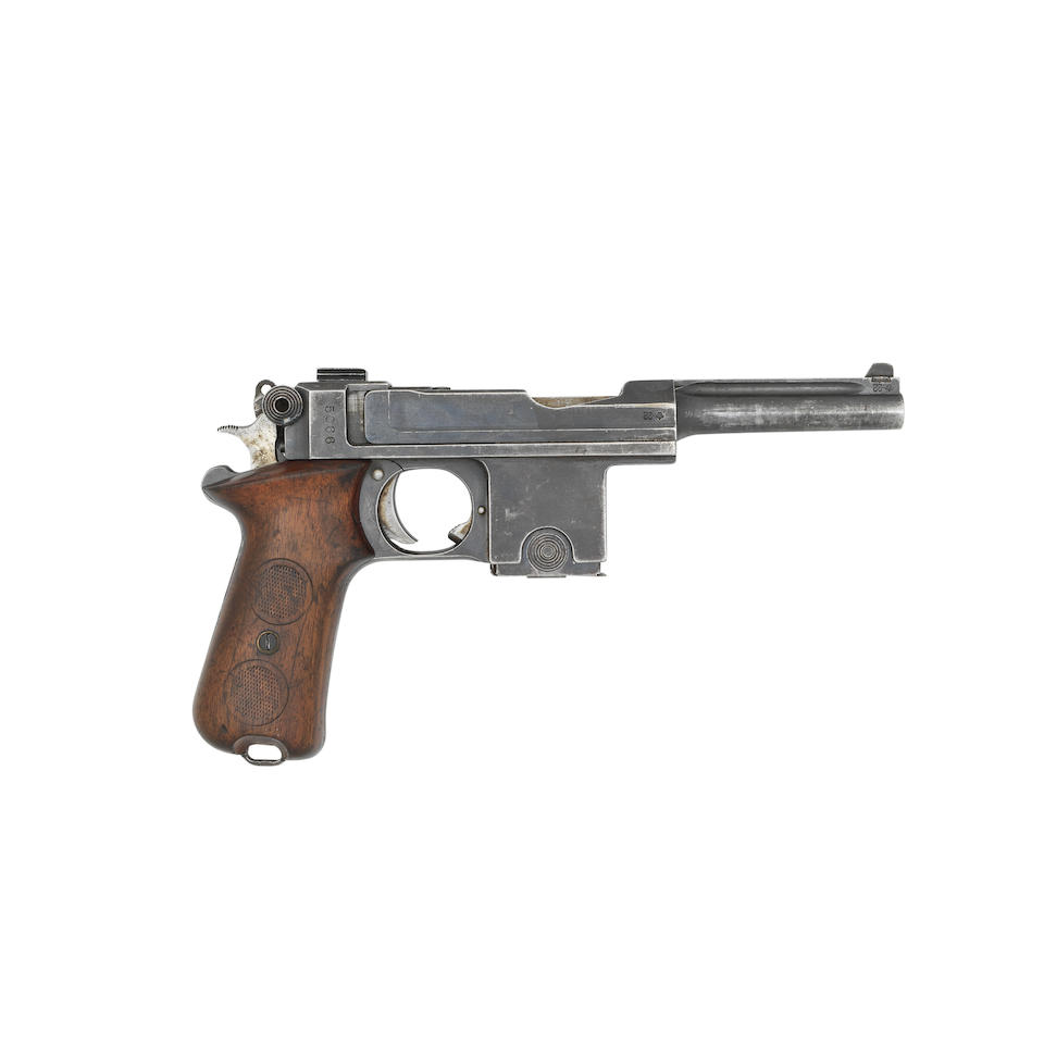 A deactivated 9mm (Bergmann-Bayard) 'Model 1910/21' Bergmann patent self-loading pistol by Haere...