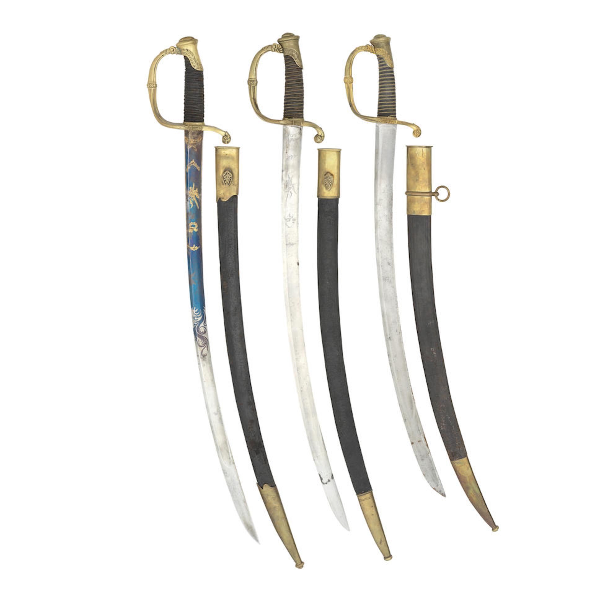 Three French 1821 Model Infantry Officer's Sabres
