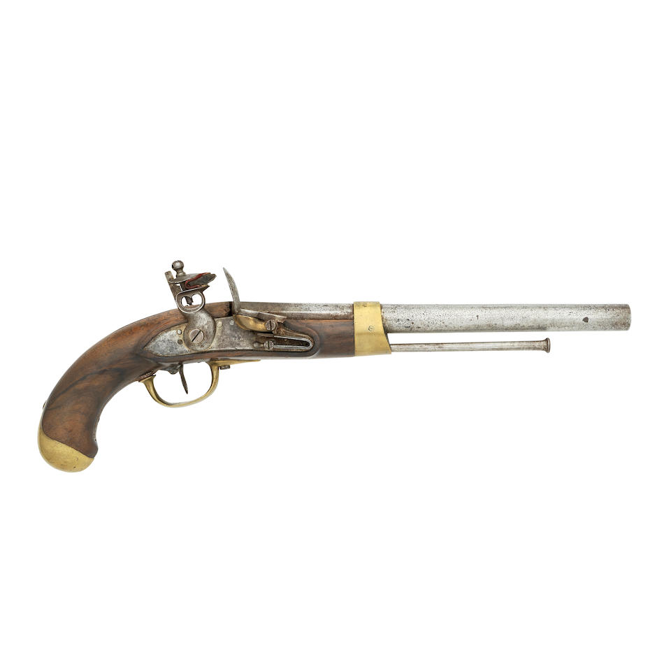 A Continental 20-Bore Flintlock Rifled Military Pistol