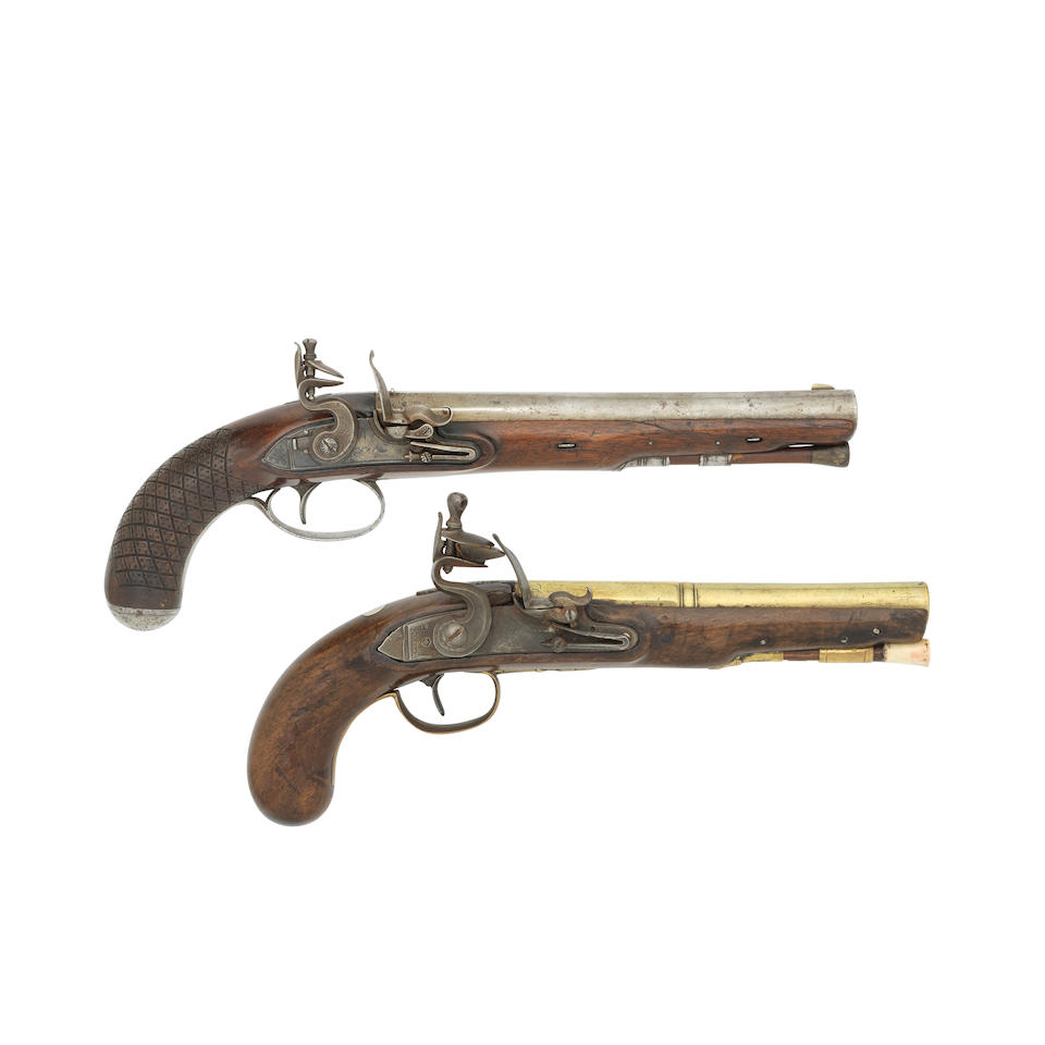 A 16-Bore Flintlock Pistol, And Another Of 28-Bore