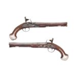 A Pair Of 16-Bore Flintlock Holster Pistols (2)