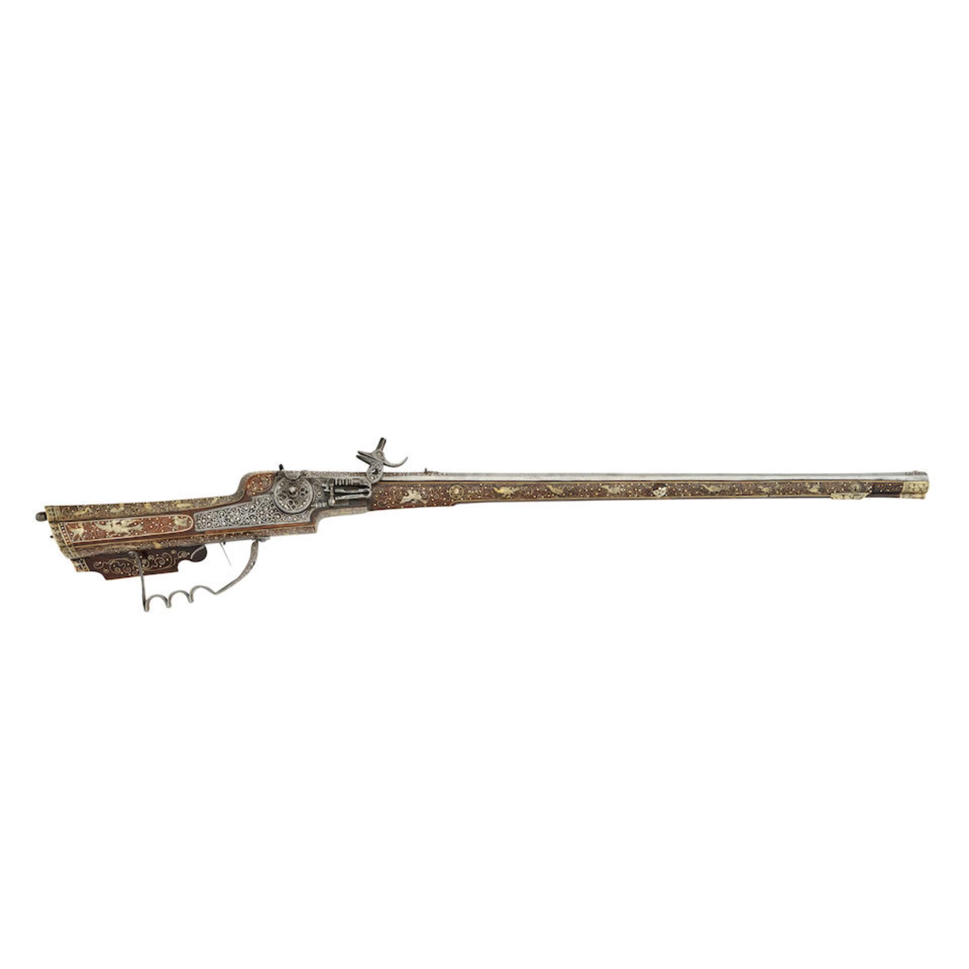 A German Wheel-Lock Rifle Of Unusually Small Bore