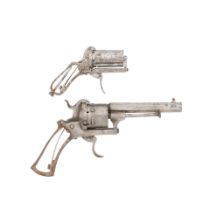 A Liège Pin-Fire Six-Shot Pocket Revolver Of Small Bore, And Another Of 150-Bore
