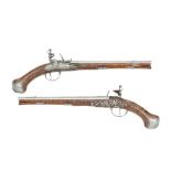 A Rare Pair Of French 32-Bore Flintlock Holster Pistols