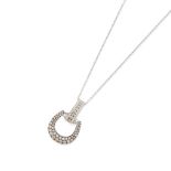 LE VIAN: A 14K WHITE GOLD AND DIAMOND PENDANT NECKLACE