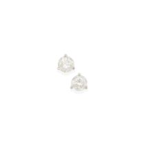 A PAIR OF 14K WHITE GOLD AND DIAMOND STUD EARRINGS