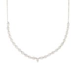A 14K WHITE GOLD AND DIAMOND NECKLACE