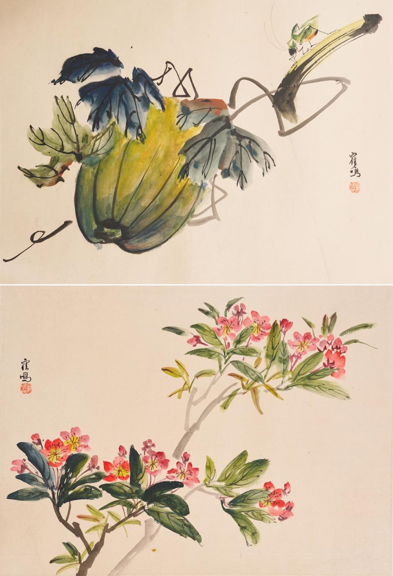 Cui Ming (20th century) Melon and Rhododendron (2)