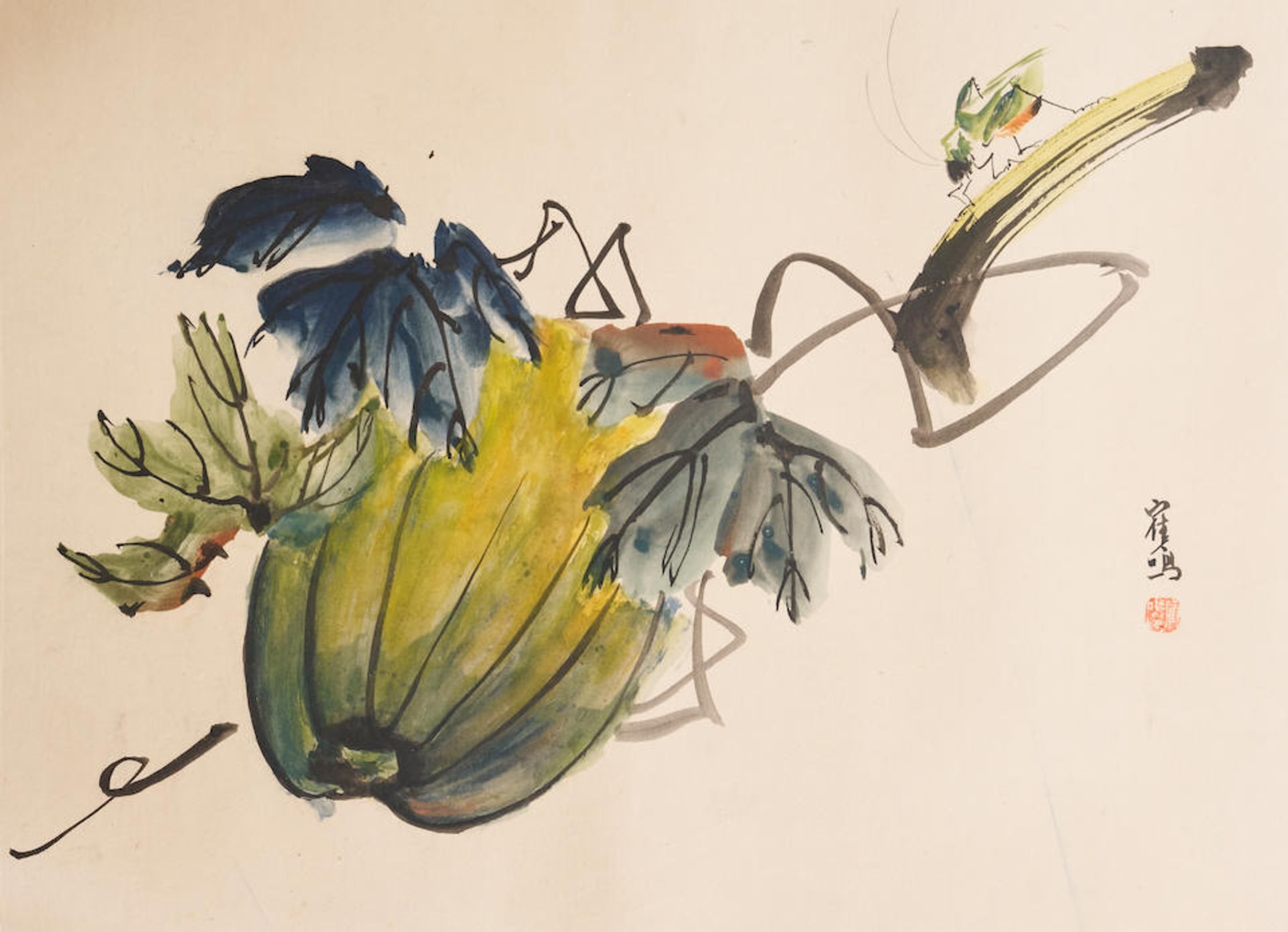 Cui Ming (20th century) Melon and Rhododendron (2) - Bild 3 aus 3