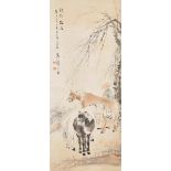Ni Tian (1855-1919) Figure and Horses