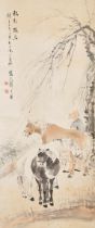 Ni Tian (1855-1919) Figure and Horses