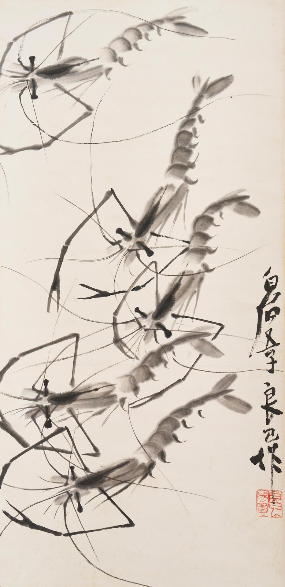 Qi Liangyi (1923-1988) Shrimp