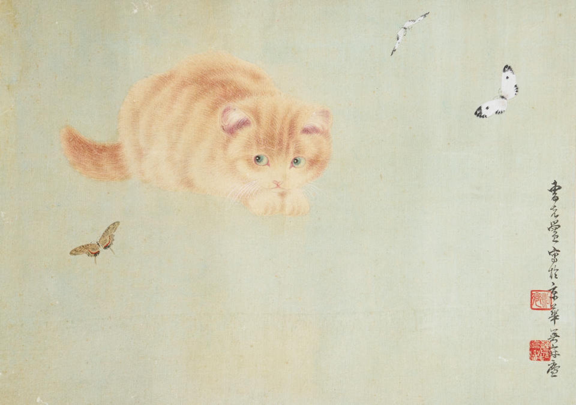 Cao Kehong (1906-1979) Cat and Butterfly