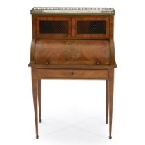 LOUIS XVI-STYLE KINGWOOD AND TULIPWOOD BUREAU À CYLINDRE