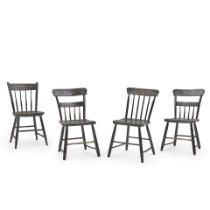 FOUR PAINTED AND STENCIL-DECORATED HITCHCOCK SIDE CHAIRS