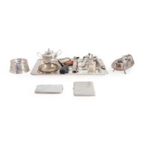 GROUP OF STERLING SILVER AND SILVER-PLATED SMOKING ACCESSORIES