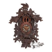 BLACK FOREST CARVED WOOD CUCKOO CLOCK