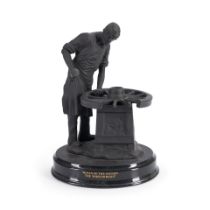 WEDGWOOD BLACK BASALT LIMITED EDITION 'SKILL OF THE NATION THE WHEELWRIGHT' FIGURE