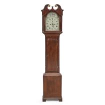 FEDERAL MAHOGANY AND INLAID TALL CASE CLOCK