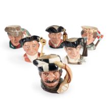 SIX ROYAL DOULTON CERAMIC CHARACTER JUGS