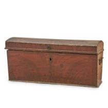 CONTINENTAL RED GRAIN-PAINTED DOME TOP TRUNK