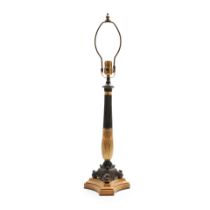 FRENCH EMPIRE GILT AND PATINATED BRONZE TABLE LAMP